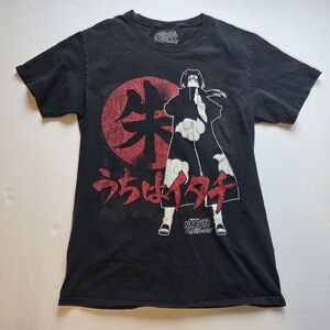 Ripple Junction Black Graphic Itachi Uchiha Tee with Red Moon